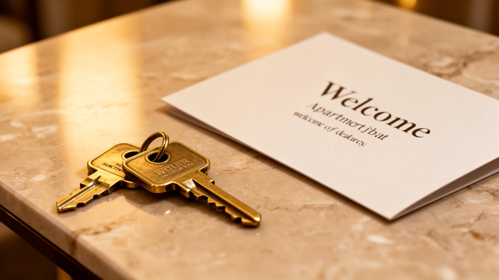 Clés et carte de bienvenue